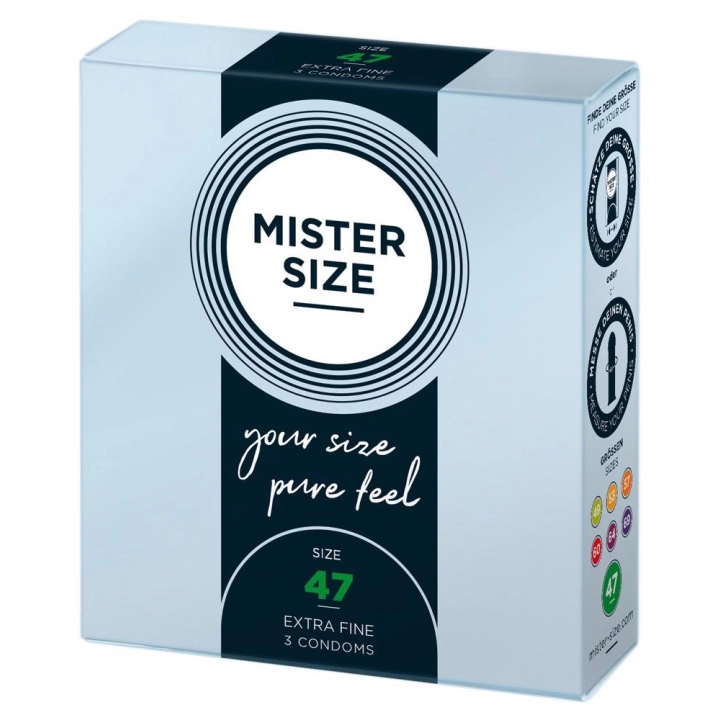 Prezerwatywy Mister Size 47 mm cienkie transparentne z lubrykantem 3 szt.