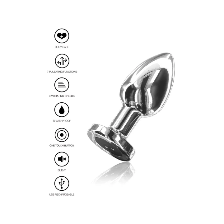 Korek analny wibracyjny L, Buttocks by TOYJOY, stal nierdzewna, 10 trybów