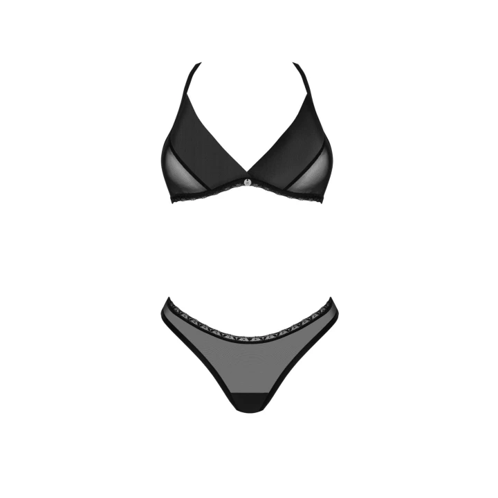 Bielizna damska Latinesa, OBSESSIVE, 2-częściowy zestaw, XL/2XL, regulowane ramiączka, czarna