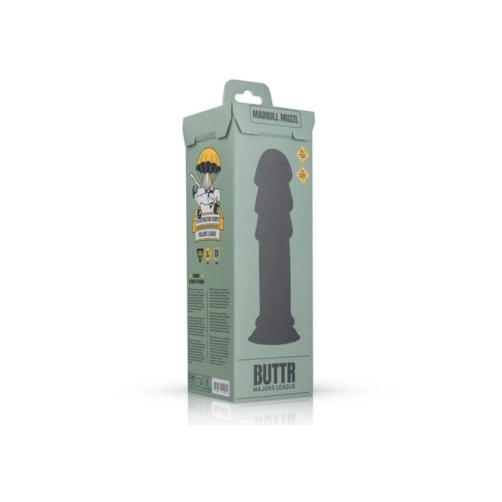 Dildo MadBull XXL z przyssawką, elastyczny, 28,9 cm długości, czarny
