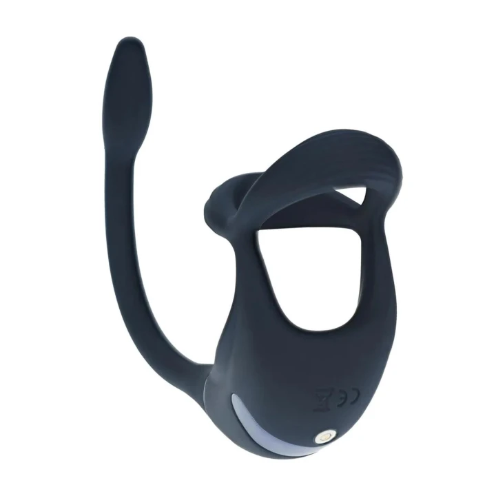 Pierścień erekcyjny z masażerem prostaty Tri-O, silikonowy, zdalnie sterowany, wodoodporny