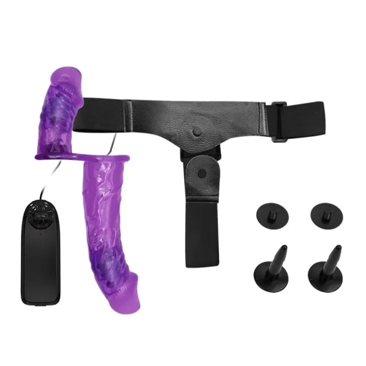 Dildo BAILE - Podwójnie Wibrujący, Dwa Silniki, TPR, PU, ABS, Gumowy