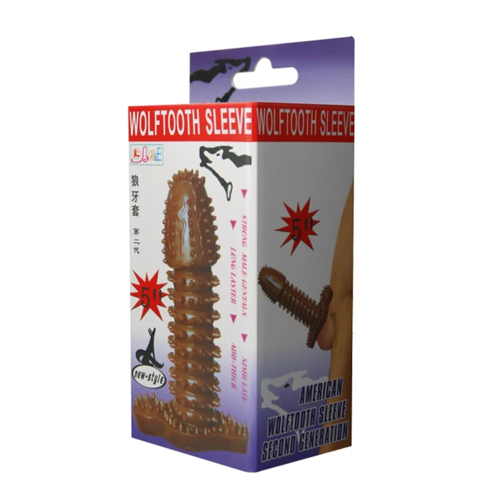 Nakładka na penisa BAILE - TPR, 14 cm długości, delikatne wypustki stymulujące