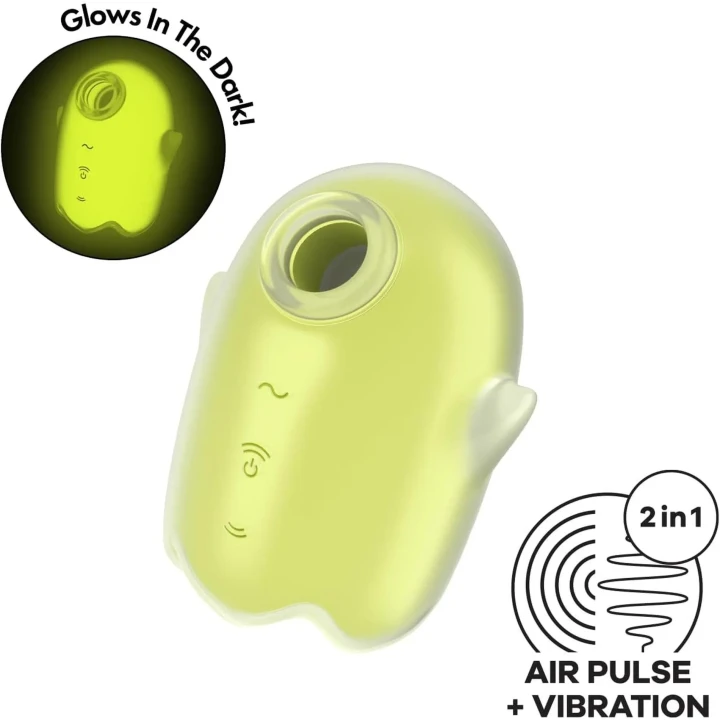 Wibrator łechtaczkowy Satisfyer Glowing Ghost – PulseAir, 11 poziomów, świecący IPX7