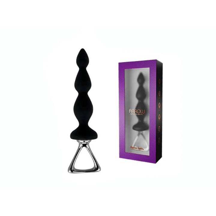Stymulator intymny AD. Arrow II Black - 20,1 cm, silikon, ergonomiczną krzywizną