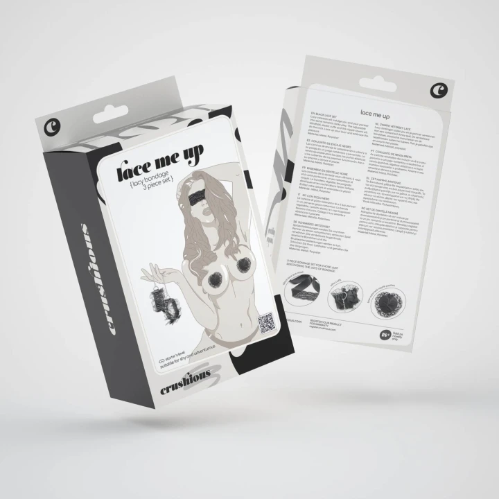 Zestaw dla par: Koronkowy zestaw bondage Crushious z regulowaną opaską i kajdankami