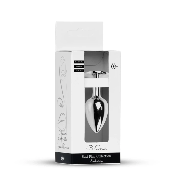 Korek analny Plug-Jewellery, stal nierdzewna, anatomiczny kształt, diament