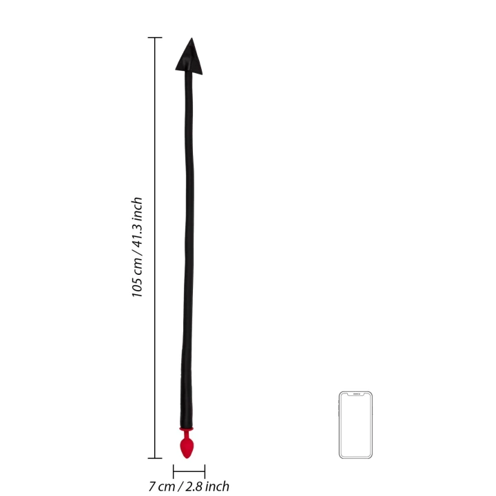 Wtyczka analna z silikonu Devil's Tail, PU skóra, ogon w kształcie strzały