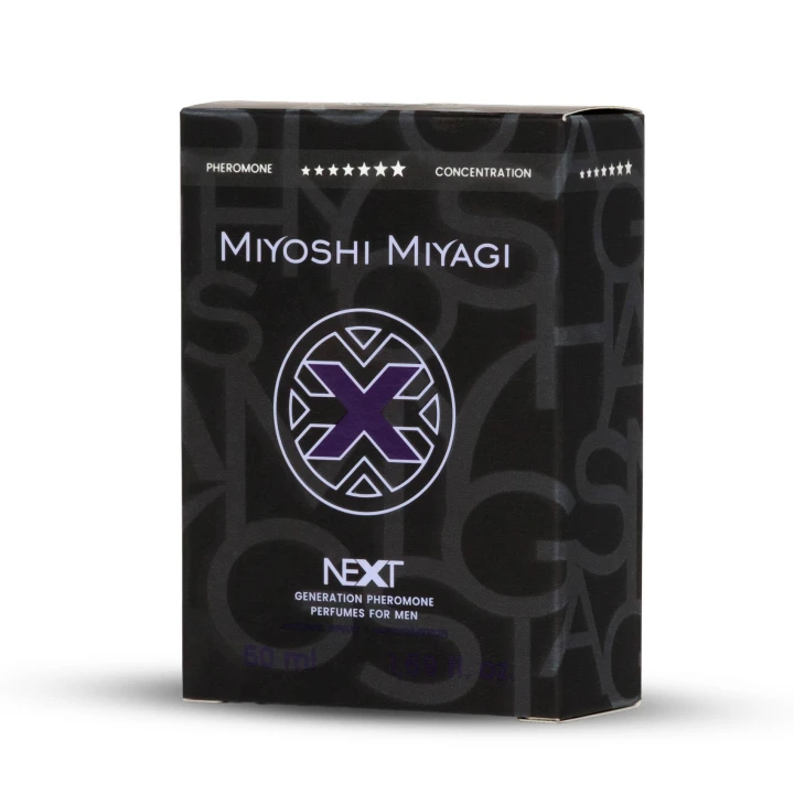 Perfumy męskie Miyoshi Miyagi NEXT, 50 ml, feromony, nowoczesna kompozycja zapachowa