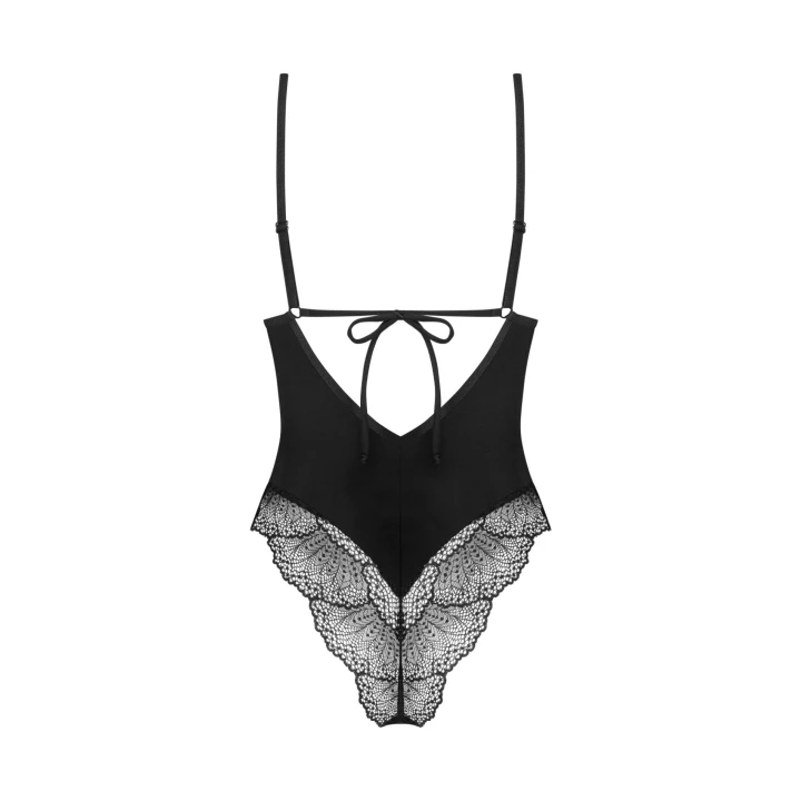 Body koronkowe OBSESSIVE Lobellis M/L, elastyczna tkanina, regulowane ramiączka, czarny