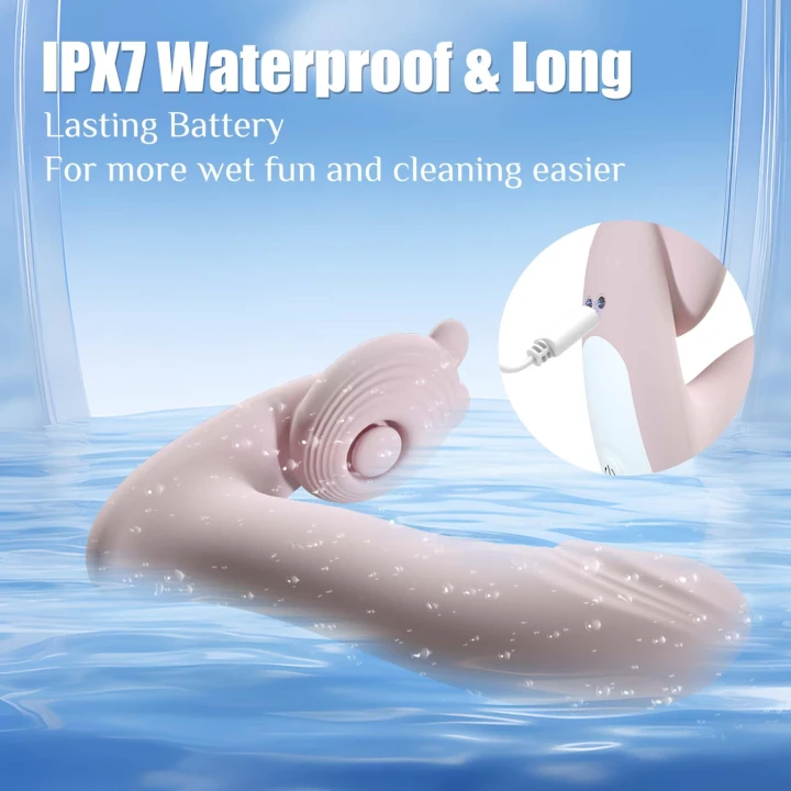 Wibrator silikonowy z funkcją palca, podgrzewaniem i APP kontrolą - 3 prędkości, 6 częstotliwości