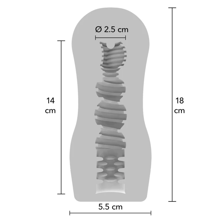 Stroker próżniowy TOYJOY HERO, przezroczysty, z regulowanym efektem ssania, 18 cm