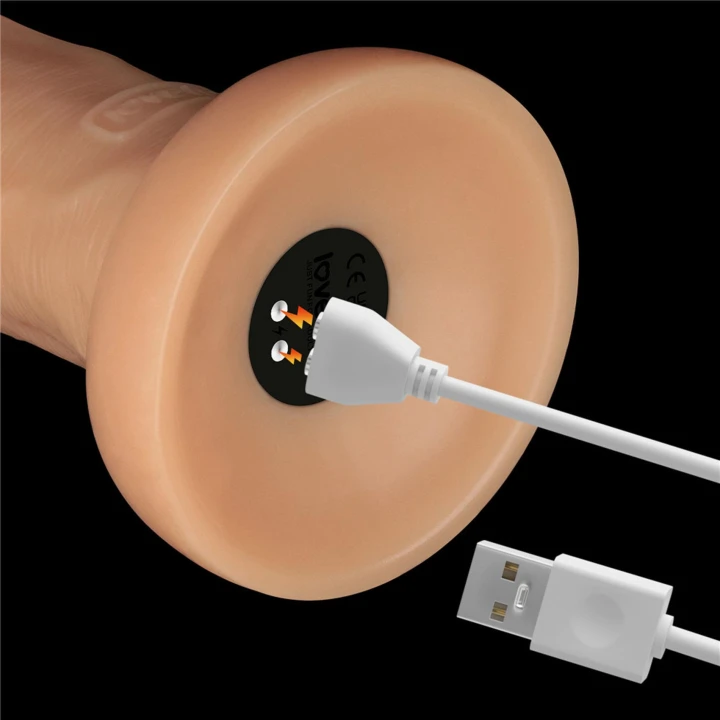 Dildo Power Basics 10'', 10 trybów wibracji, wodoodporny, PVC