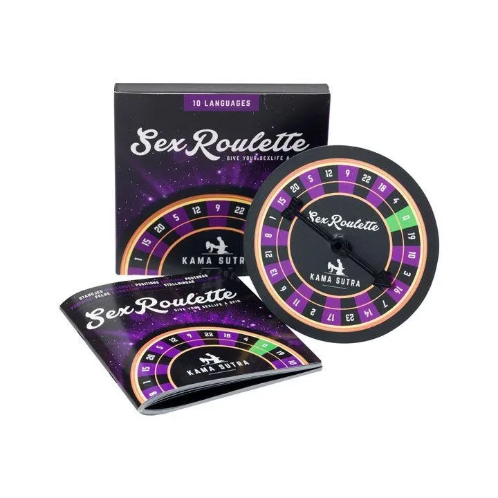 Gra erotyczna Sex Roulette Kamasutra - 24 wyzwania, 10 języków, rozmiar 12x12x1,5 cm