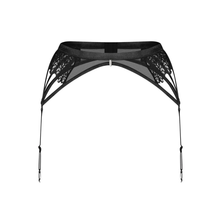 Pas do pończoch OBSESSIVE Donarella M/L, regulowane paski, elastyczny materiał, czarny kolor