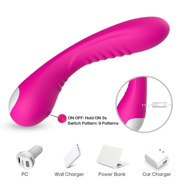 Wibrator silikonowy Legend Pink, 9 trybów wibracji, wodoodporny, ergonomiczny kształt