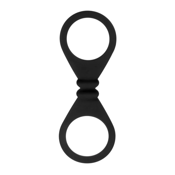 Kajdanki na nadgarstki i kostki, z opaską na oczy, silikonowe, czarne - Komfort i dyskrecja