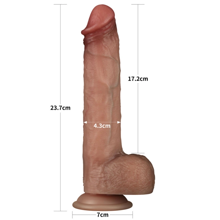 Dildo Sliding Skin Pro – silikonowe, dwugęstościowe, długość 22,8 cm