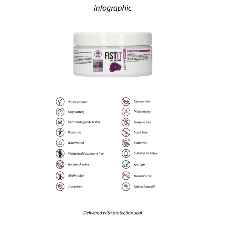 Żel nawilżający analny Fist It - 300 ml, na bazie wody, zgodny z prezerwatywami latexowymi