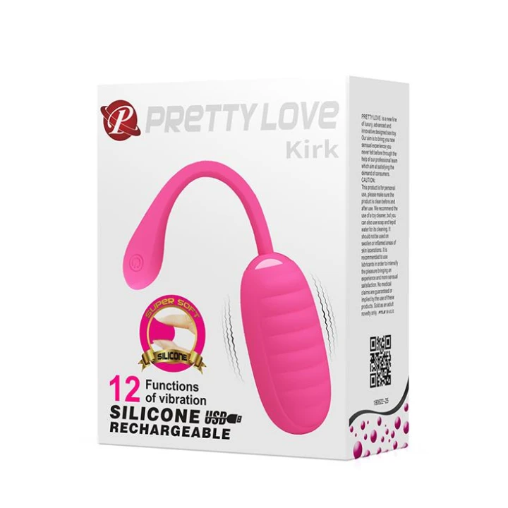Wibracyjne jajko erotyczne PRETTY LOVE - KIRK, 12 funkcji, silikon, różowe