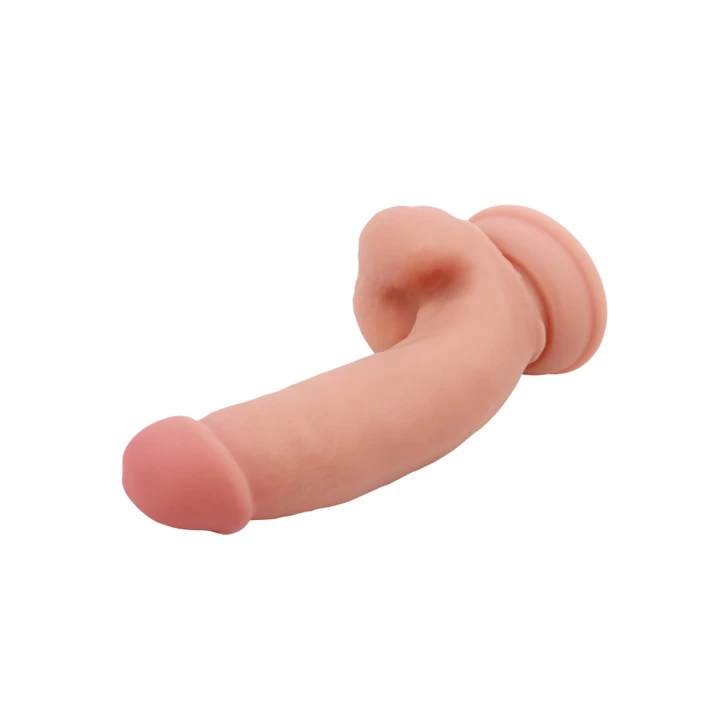Dildo Pure Naturally - Płynny silikon, długość 17,6 cm, średnica 4 cm, przyssawka