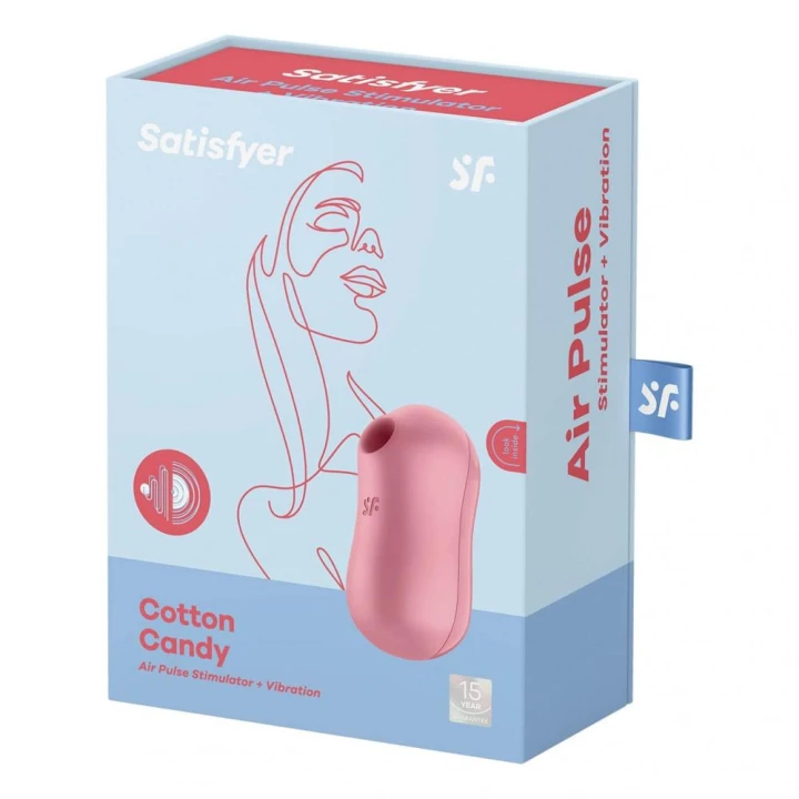 Stymulator łechtaczki Satisfyer Cotton Candy, wodoodporny, 11 trybów ssania, różyczkowy