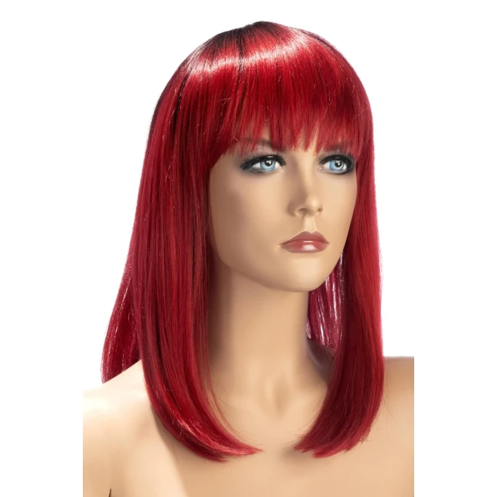 Peruka elastyczna World Wigs Elvira, długie, ciemnoczerwone, regulowane paski