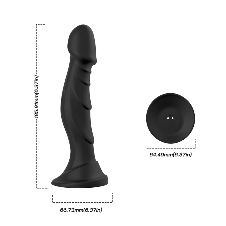 Dildo Optimus Black, medyczny silikon, 9 trybów wibracji, wodoodporny