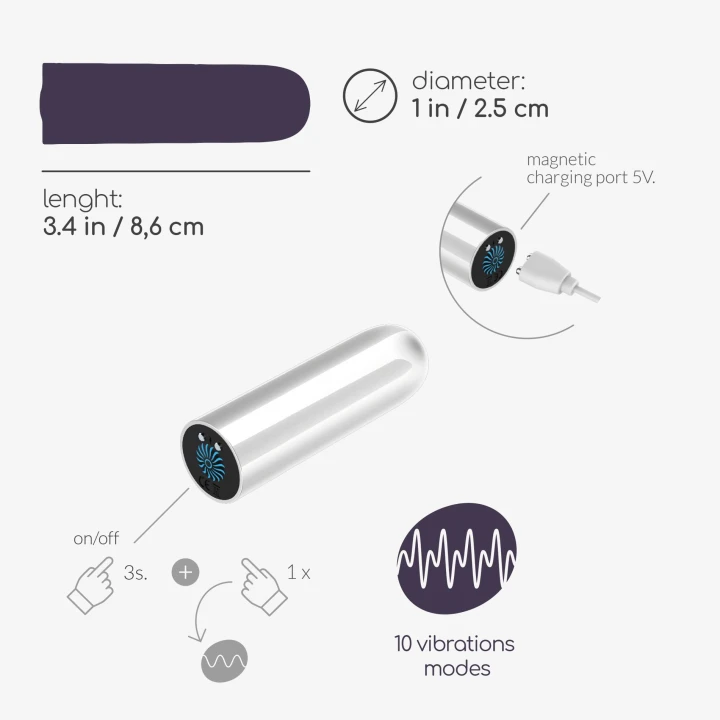 Wibrator punktowy Quackers - USB, wodoodporny, 10 trybów wibracji, kompaktowy