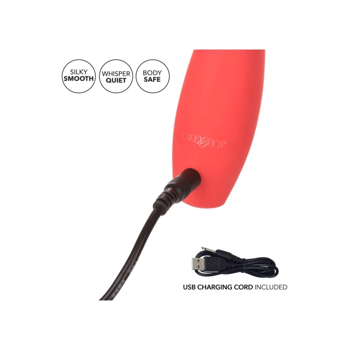 Wibrator silikonowy Red Hot Blaze - wodoodporny, 10 funkcji wibracji, kompaktowy