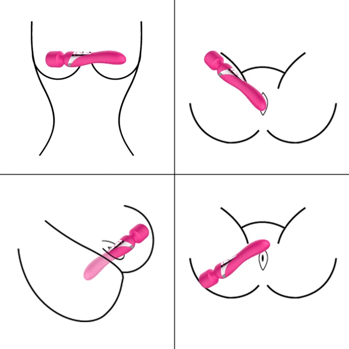 Masażer podwójny Stymulator B - Silikonowy 7+7 funkcji, Pulsacyjny, Wodoodporny