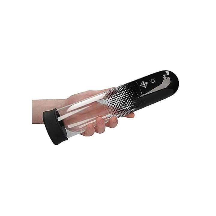 Pompa do penisa automatyczna, czarna - 20 cm długości, silikon, 4500 RPM, AA