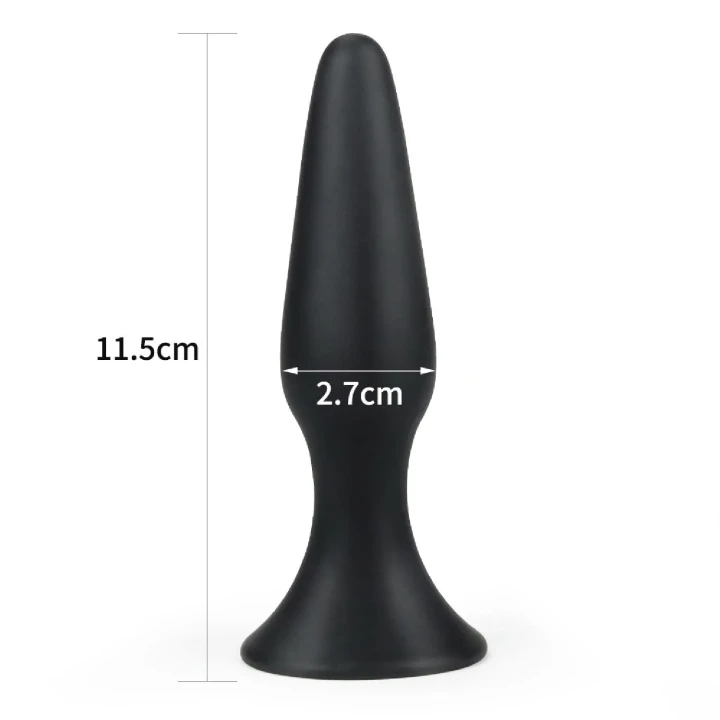 Wtyk analny Silicone S LURE ME - silikon, czarny, długość 11,5 cm, obwód 7,5 cm