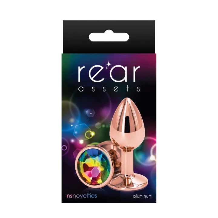 Zabawka analna Rear Assets – różowe złoto, aluminium, wodoodporna, 6.9 cm