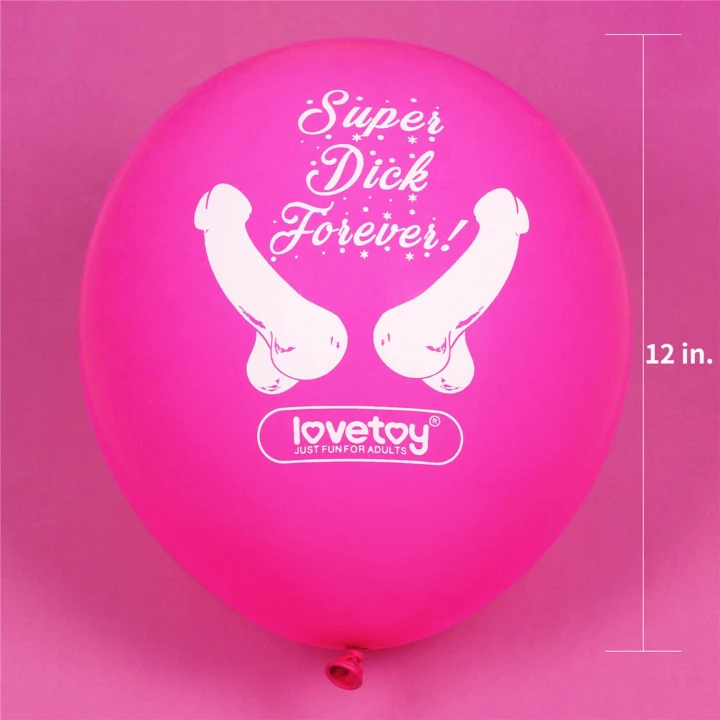 Balony panieńskie Super Dick Forever, 7 sztuk, lateks, 12 cali, kolorowe
