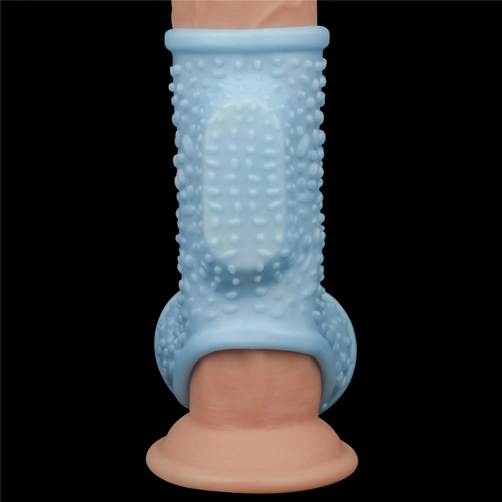 Pierścień wibrujący TPE z mankietem na mosznę - długość 12,2 cm, średnica wewn. 2,8 cm