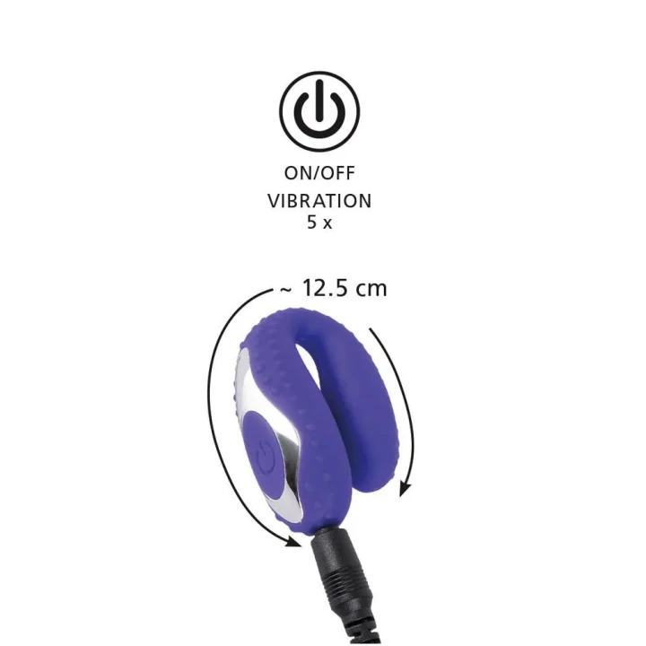 Wibrator doustny Purple Vibe z 5 trybami wibracji, silikon, długość 12,5 cm