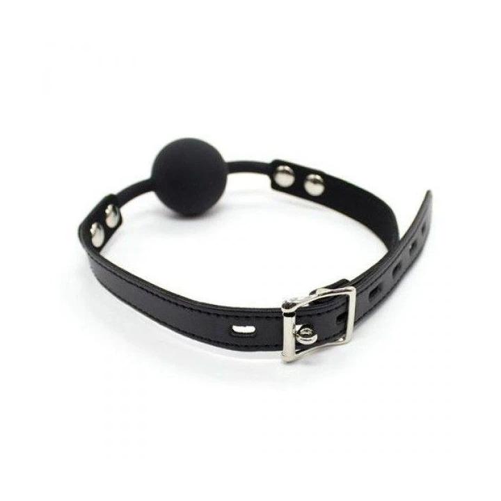 Knebel kulkowy z metalową kłódką Fetysz Art - Czarny, elegancki design, wysoka jakość