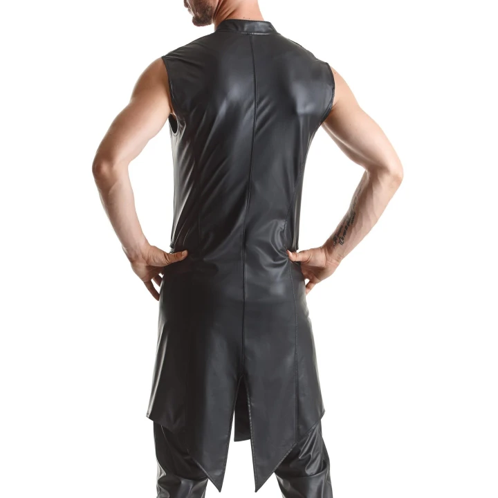 Kamizelka RMMarco001 - REGNES FETISH PLANET, slim-fit, czarna, z ozdobnymi ekspresami