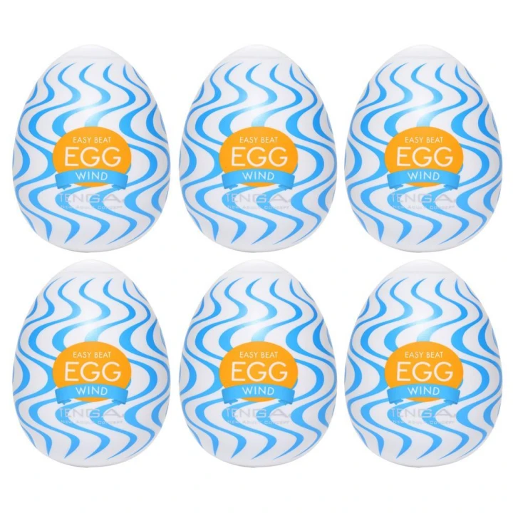 Masturbator jednorazowy Tenga Egg Wind – 6 szt., fala stymulacji, elastyczny TPE