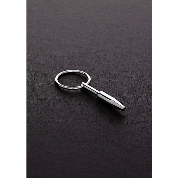 Wtyczka analna Mini Hollow - stal nierdzewna, 8mm, z pierścieniem zabezpieczającym