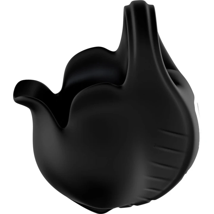 Pierścień na penisa Ranger Black, 9 trybów wibracji, wodoodporny, silikonowy