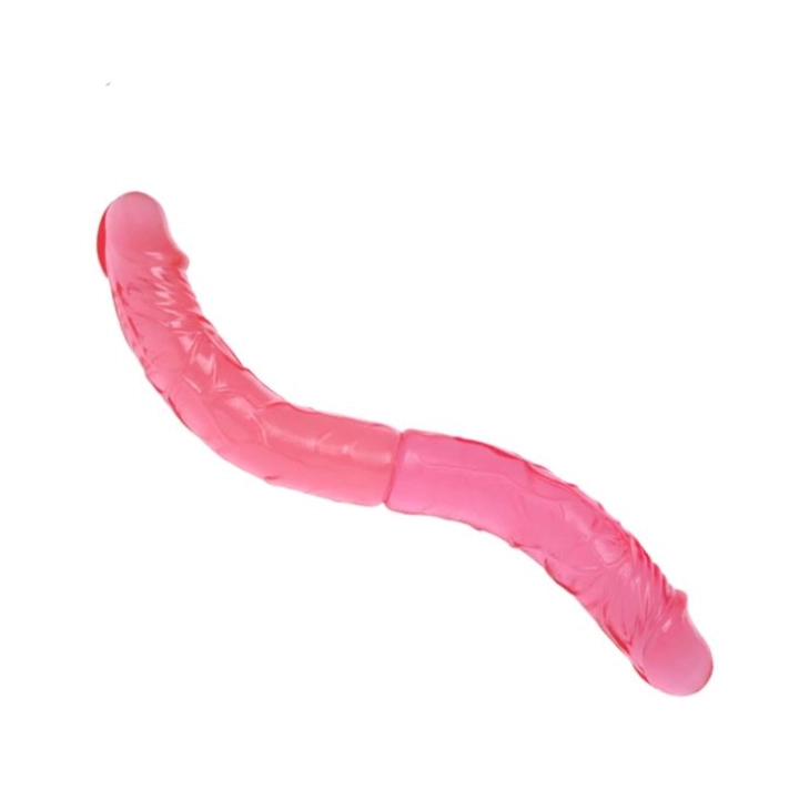 Wibrator podwójny BAILE Double Dong 35 cm, realistyczny, teksturowany trzon