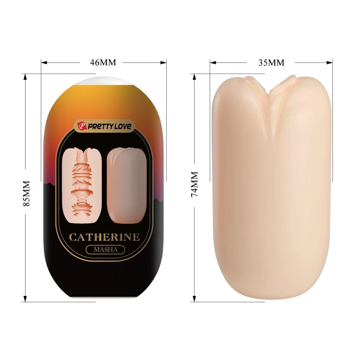 Masturbator TPR PRETTY LOVE - CATHERINE, elastyczny, z różnymi fakturami