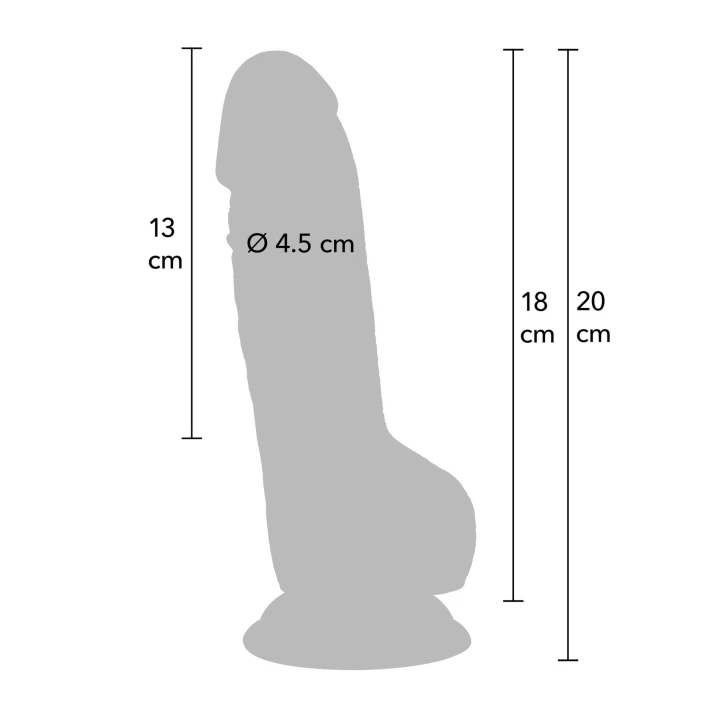 Dildo PVC INFERNO - 18 cm, realistyczny, przyssawka, elastyczny