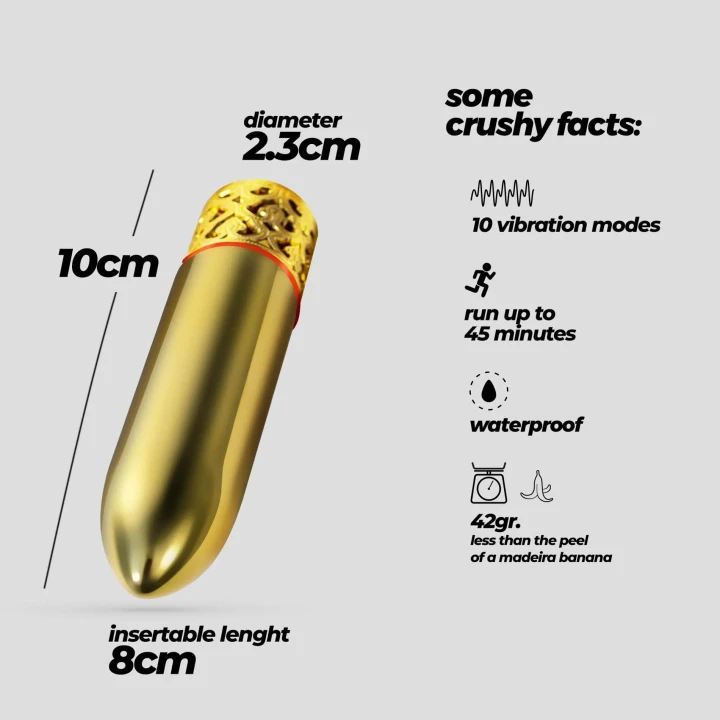 Wibrator mini Crushious Romanov — silikonowa nakładka, 10 trybów, do 45 min