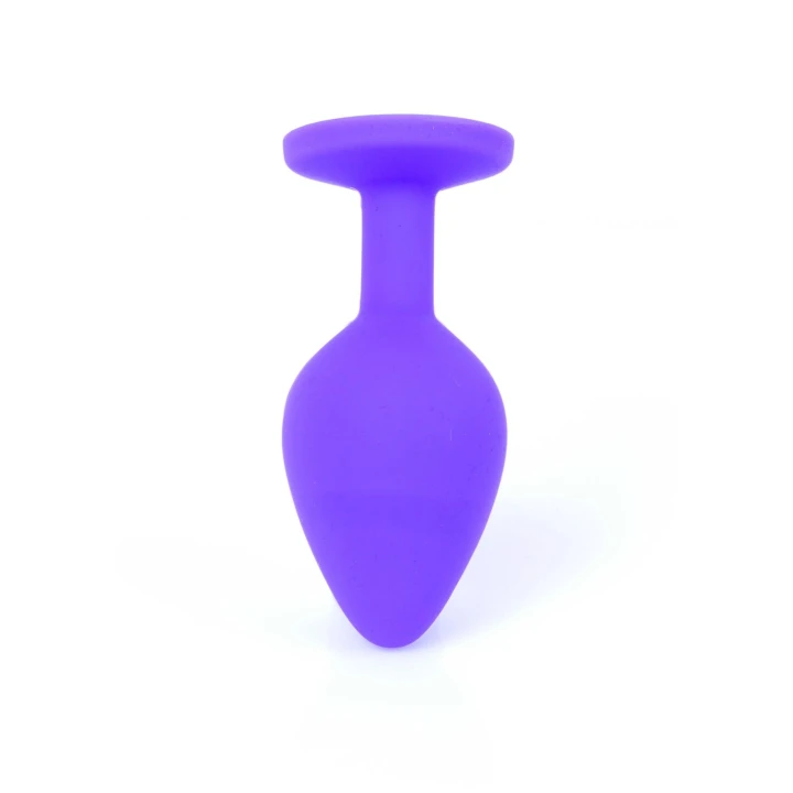 Zatyczka analna Plug-Jewellery, silikonowa, 8 cm, średnica 3,5 cm, z diamentem