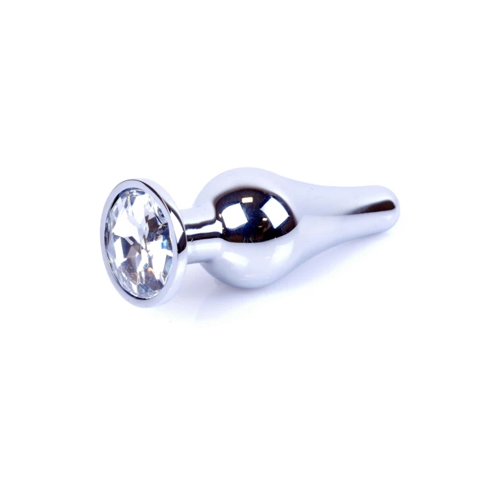 Korek analny (butt plug) MyLove Jewellery Silver – stal nierdzewna, diamencik, 3 cm