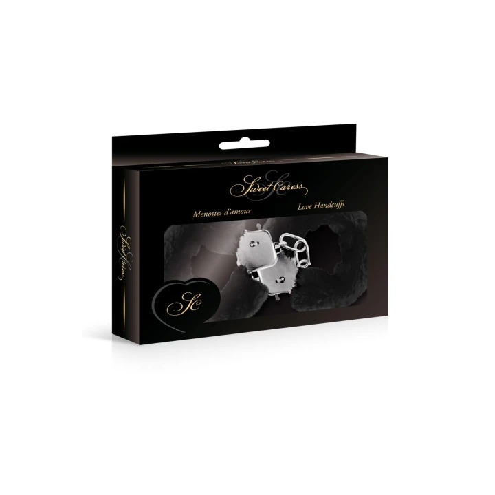 Kajdanki metalowe z futerkiem, regulowane, z kluczami - elegancka ekskluzywna linia