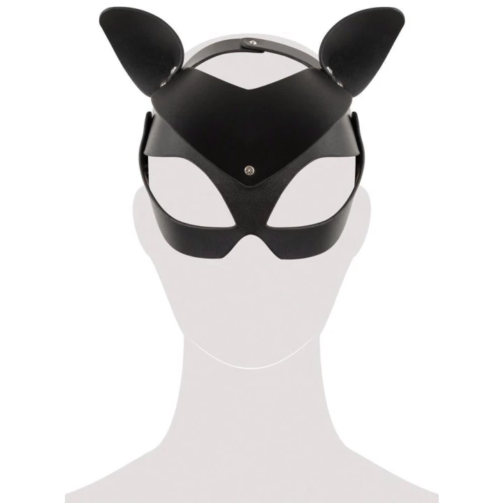 Maska Kociego Dama Bad Kitty, imitacja skóry, uszy kocie, zatrzaski regulacyjne